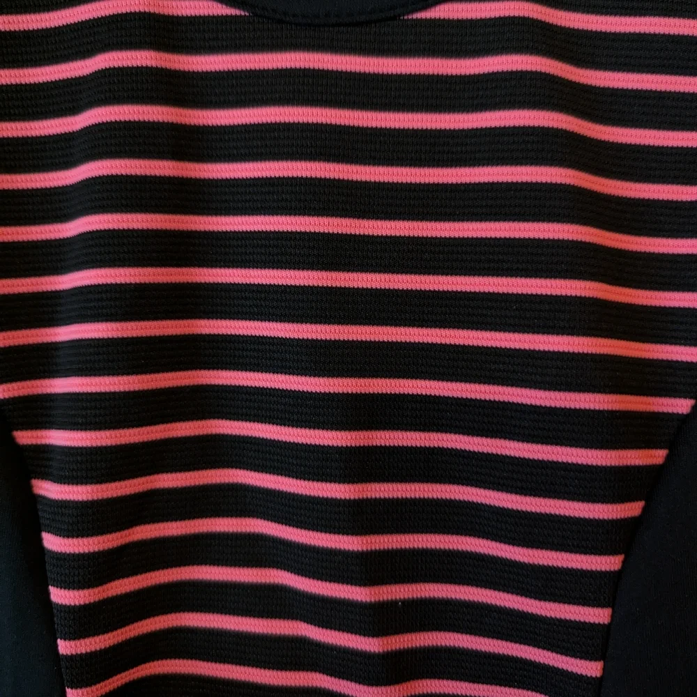 Pink Crush Girls Black Pink Striped Bow Accent Fit & Flare Skater Dress Size 6‎